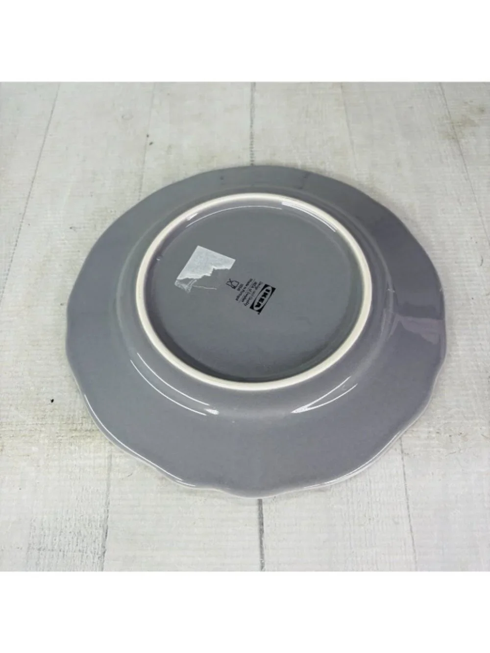 Ikea of Sweden ARV GRAY 15541 Scalloped Earthenware Salad Lunch 9